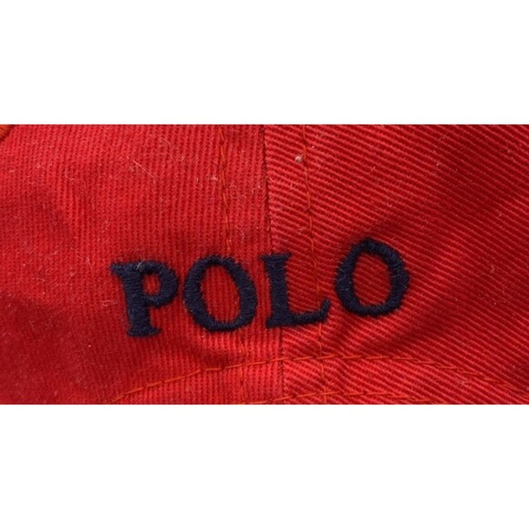 RALPH LAUREN Polo Baseball Hat Cap Red Navy Blue Pony Logo Adjustable Strapback - Picture 9 of 13